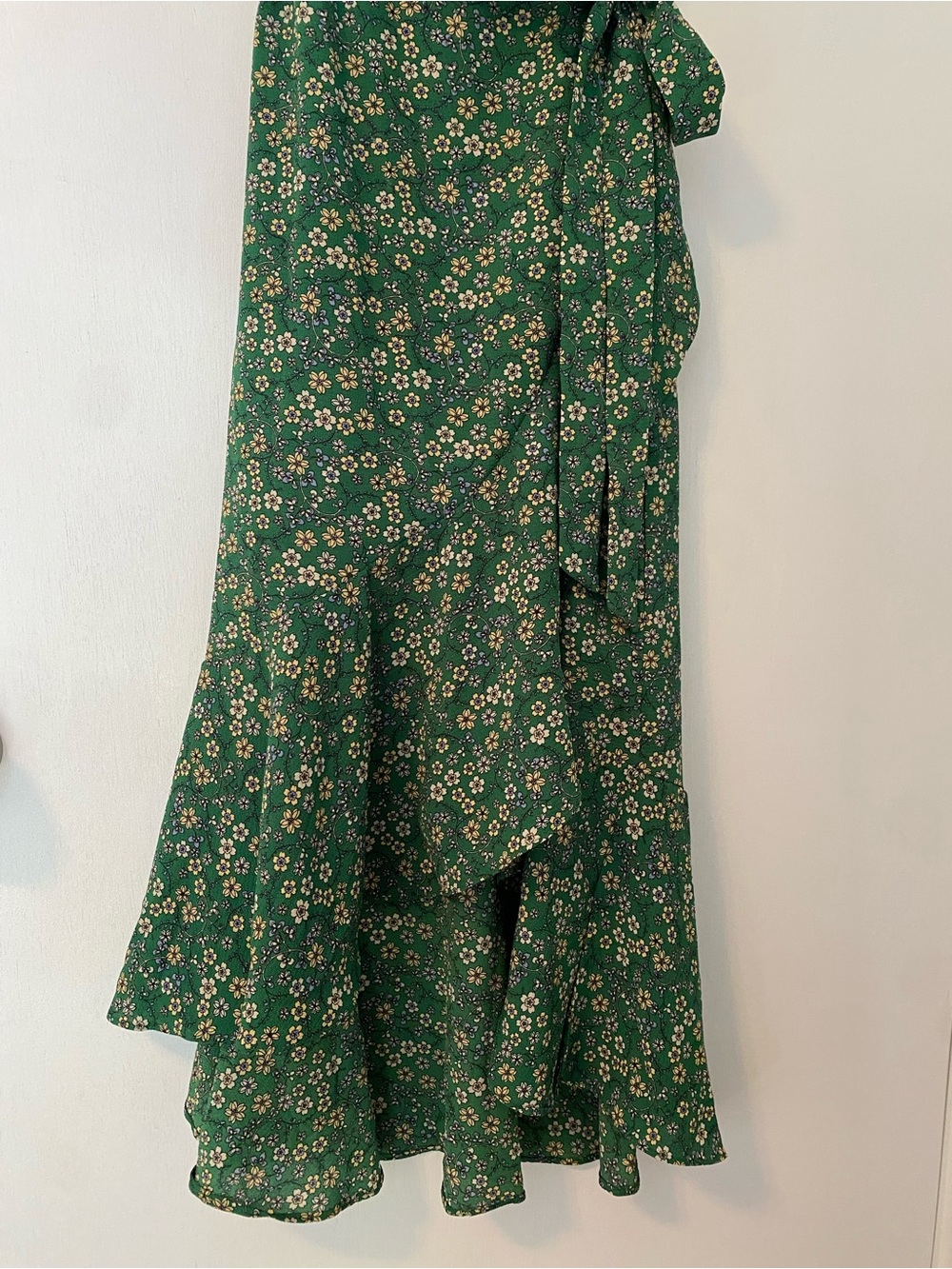 Green Floral Wrap Dress - Picture 3 of 11